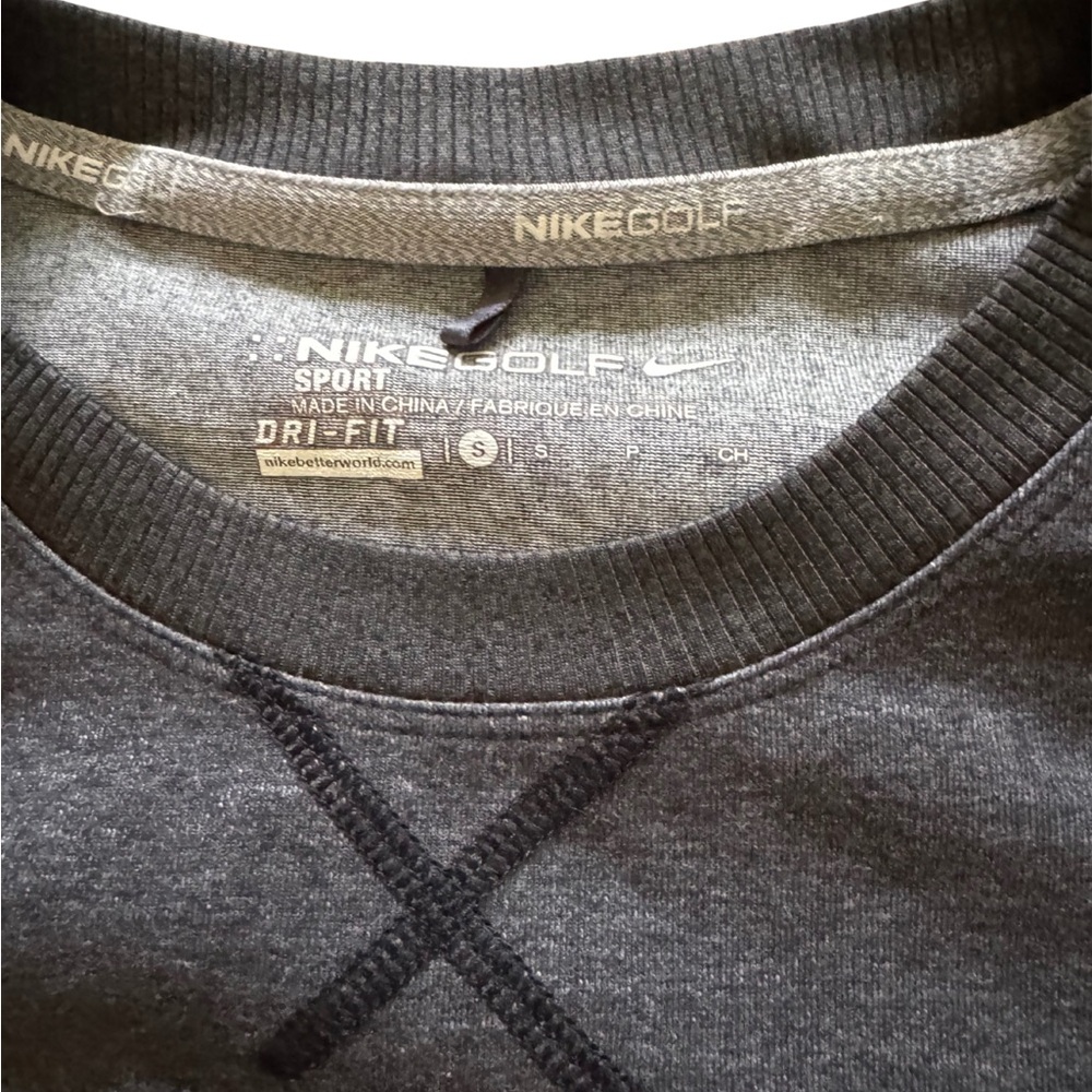 Nike Golf Sport Womens Charcoal Gray Dri Fit Sweatshirt Small - Picture 2 of 3